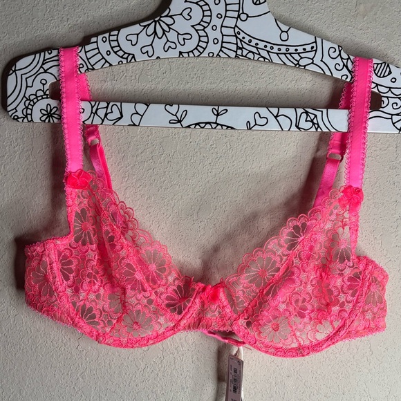 For Love And Lemons Other - Love & Lemons pink daisy lace scoop bra size Extra large